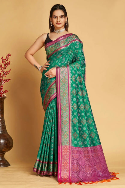 Rama Green Colour Patola Silk Saree SD1110043