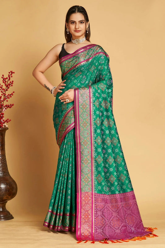 Rama Green Colour Patola Silk Saree SD1110043