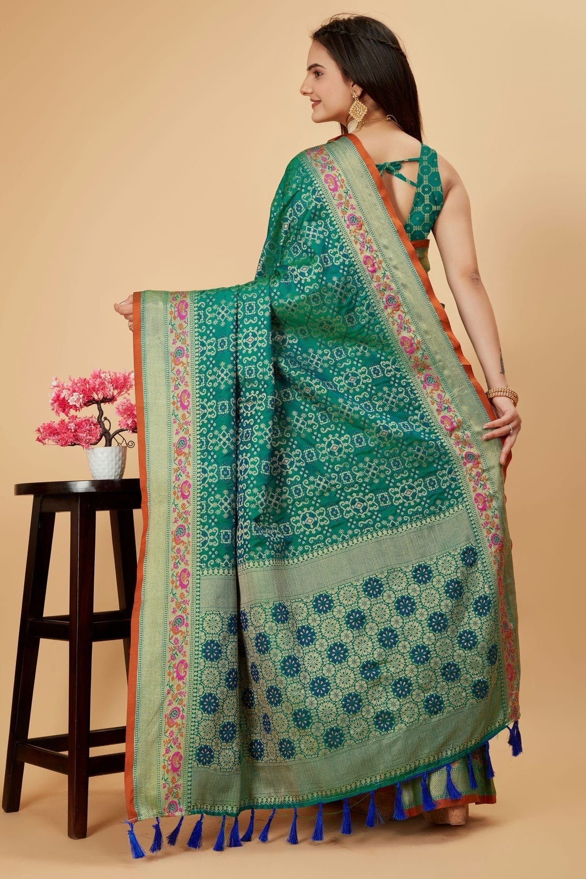 Rama Green Colour Patola Silk Saree SD1110089 A