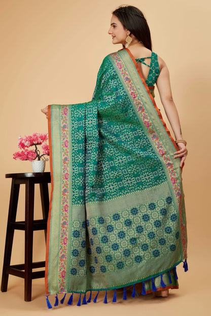 Rama Green Colour Patola Silk Saree SD1110089 A