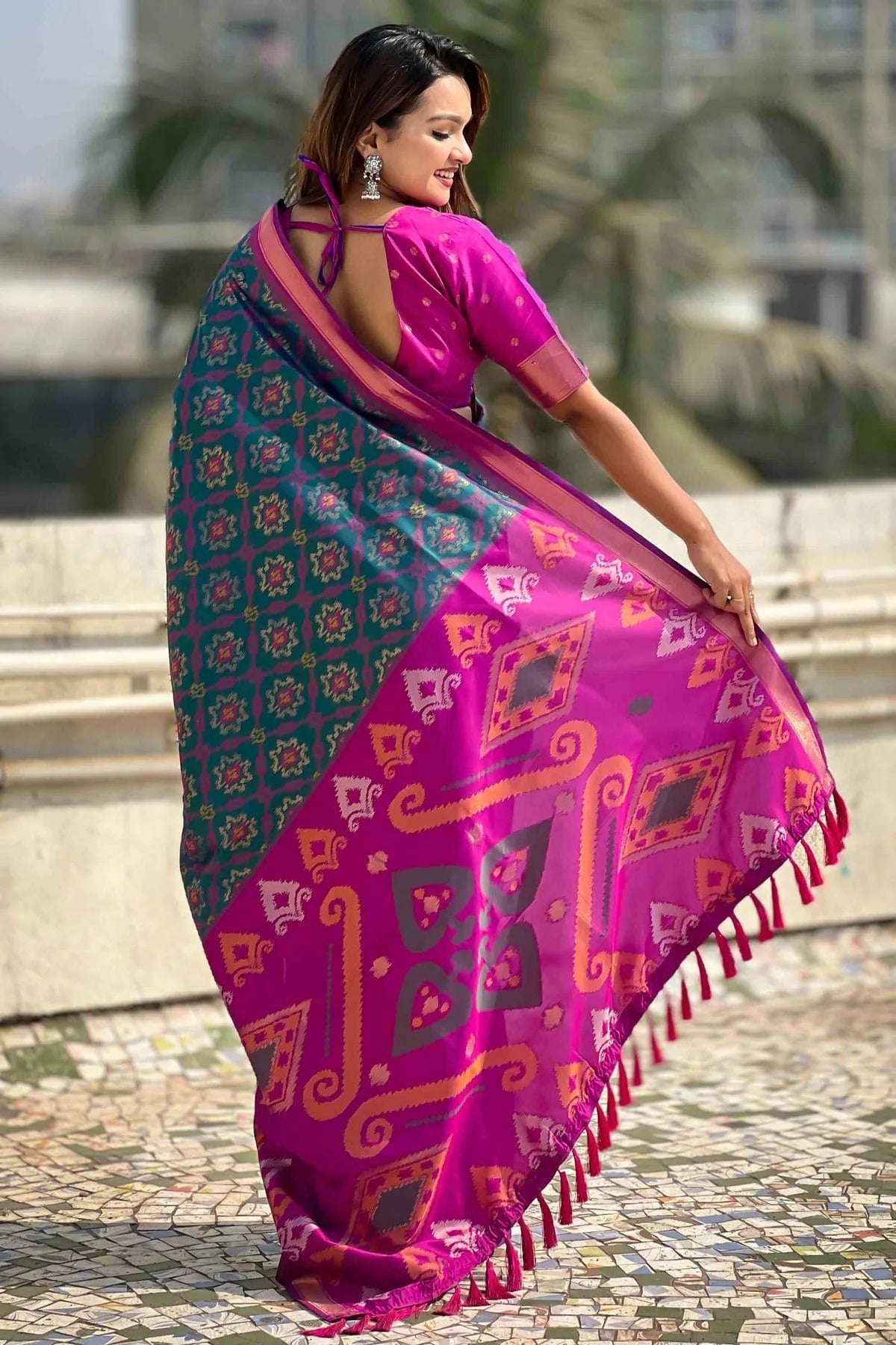 Rama Green Colour Patola Silk Traditional Saree SD1112672 A