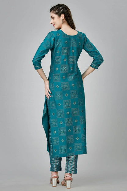Rama Green Colour Rayon Kurta And Pant Set KR1111323 A