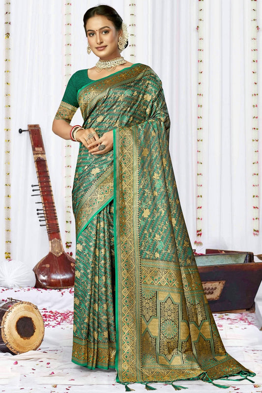 Rama Green Colour Satin Silk Traditional Saree SD1102446