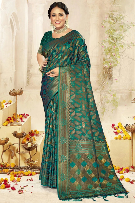 Rama Green Colour Satin Silk Traditional Saree SD1102457