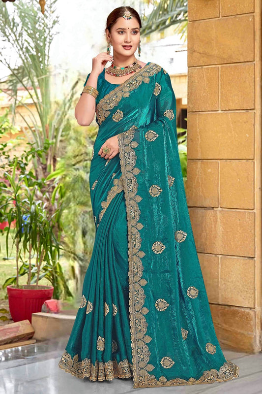 Rama Green Colour Silk Designer Saree SD1121975