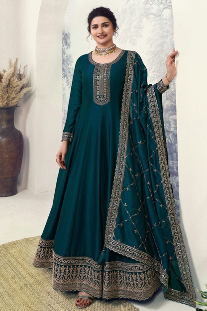 Rama Green Colour Silk Georgette Anarkali Suit SM1110666