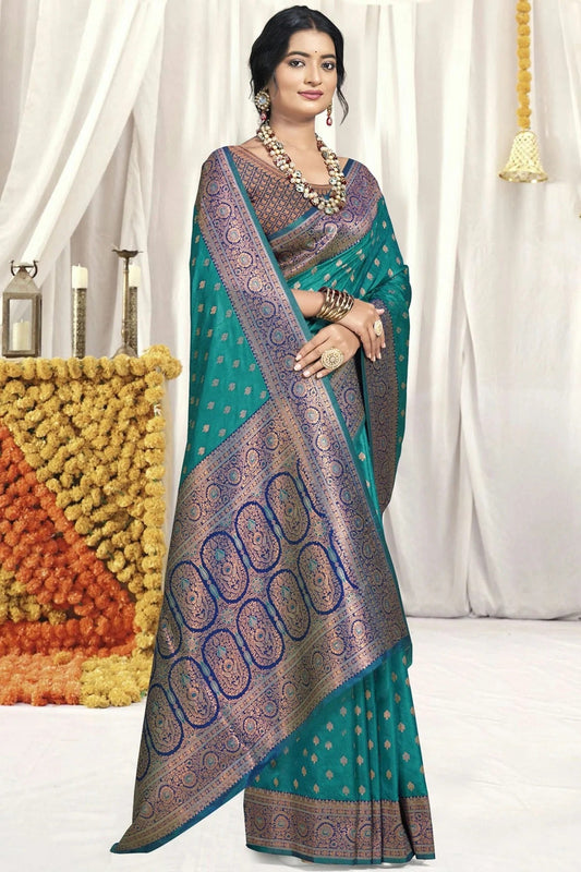 Rama Green Colour Silk Traditional Saree SD1102563