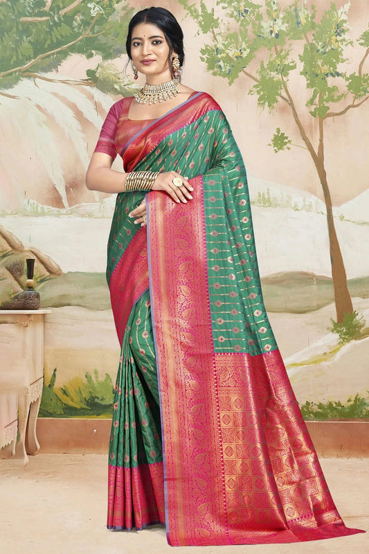 Rama Green Colour Silk Traditional Saree SD1102573