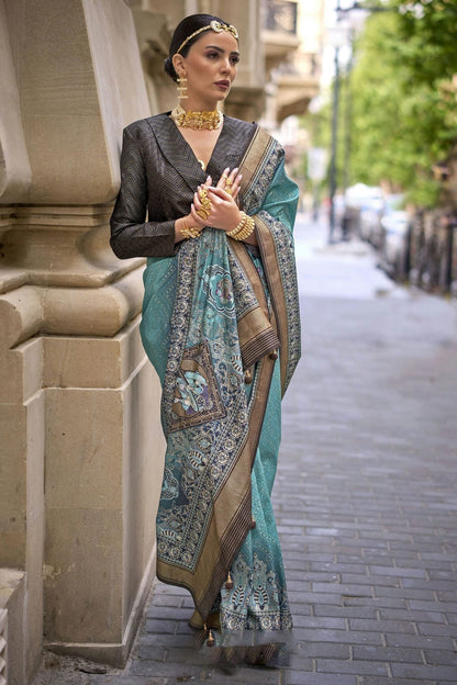 Rama Green Colour Silk Traditional Saree SD1111926 A