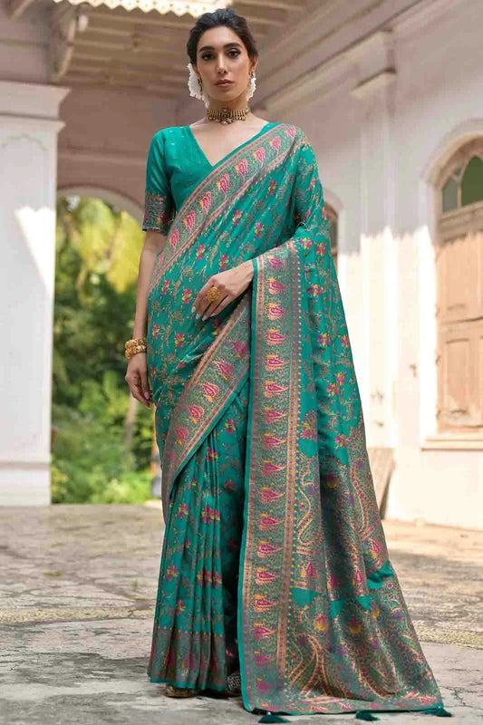 Rama Green Colour Silk Traditional Saree SD1260051