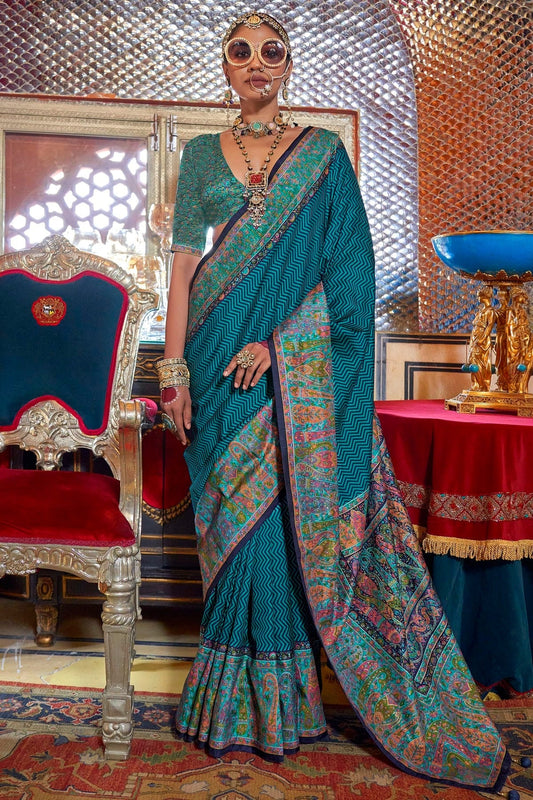 Rama Green Colour Silk Traditional Saree SD1290173