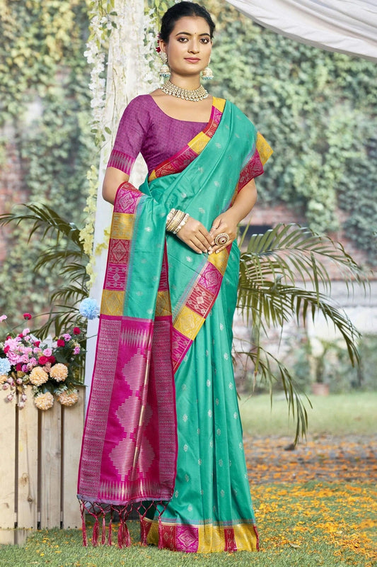 Rama Green Colour Silk Woven Work Traditional Saree SD1102803