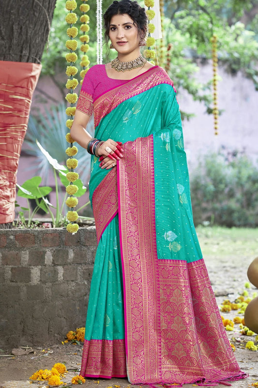 Rama Green Colour Silk Woven Work Traditional Saree SD1102812