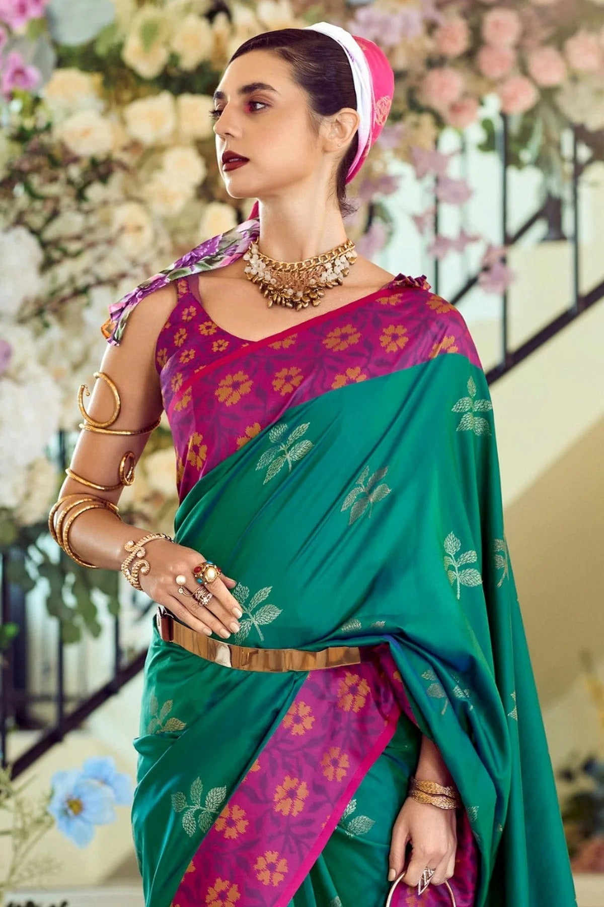 Rama Green Colour Soft Silk Traditional Saree SD1290249 A