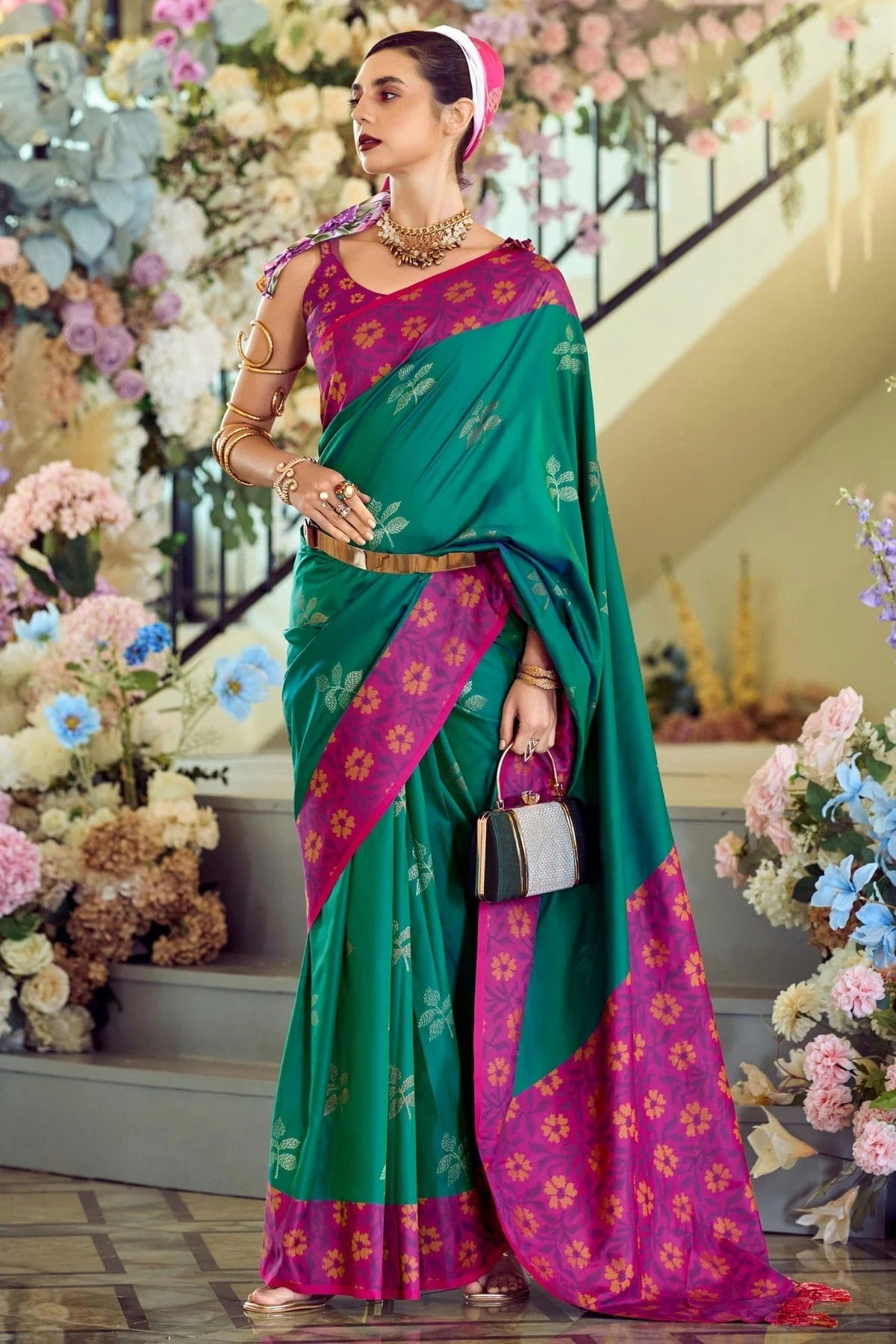 Rama Green Colour Soft Silk Traditional Saree SD1290249