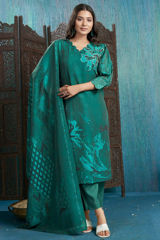 Rama Green Colour Viscose Silk Stitched Suit SS1112265