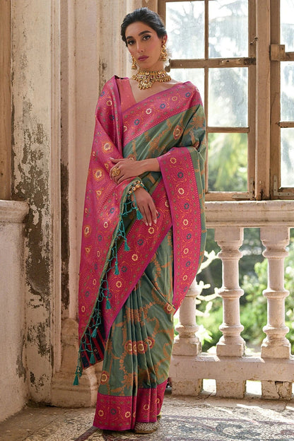 Rama Green Colour Woven Work Banarasi Silk Saree SD1260005 A