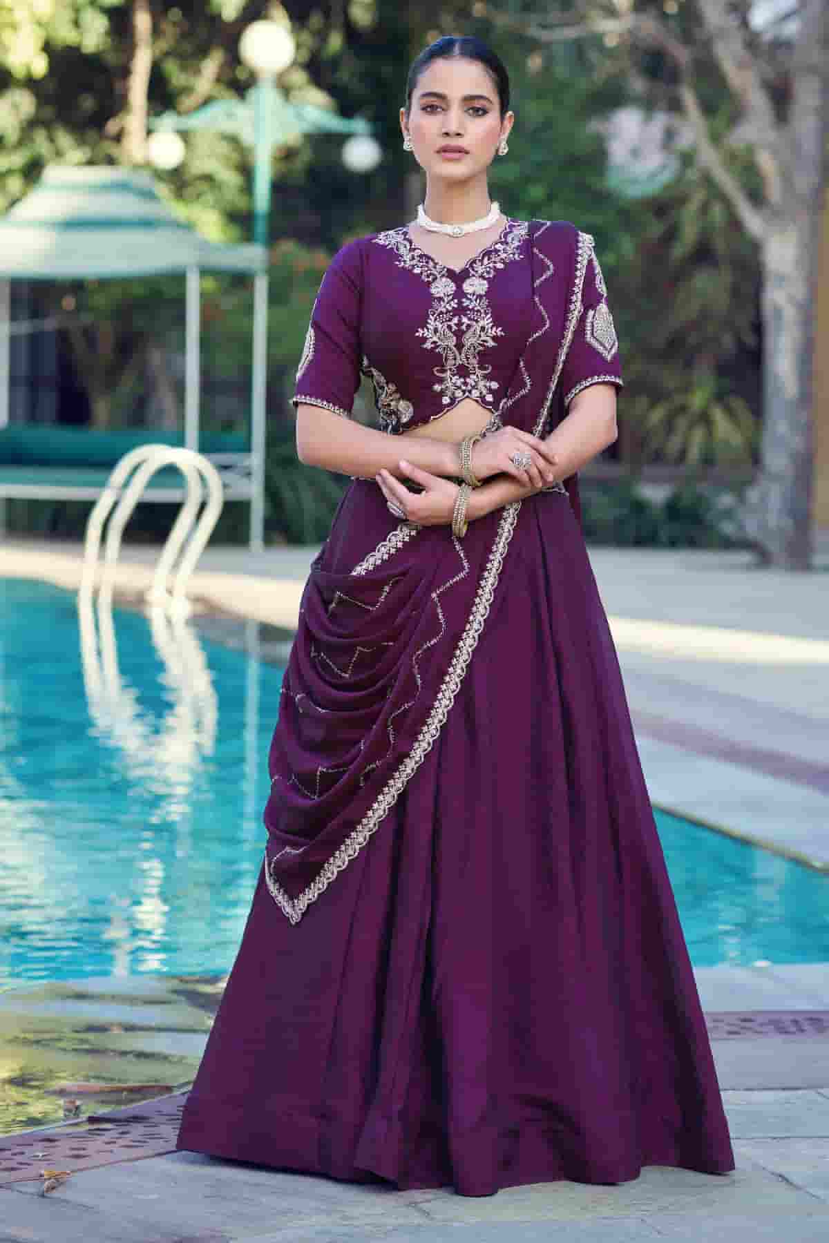 Rangoli Crush Embroidery Sequins Work Lehenga Choli In Purple Colour