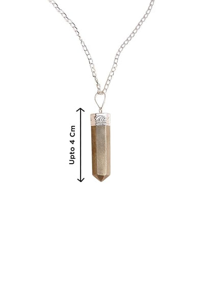 Raw Pyrite Point Pendant – Trendy Crystal Necklace for Protection & Good Luck