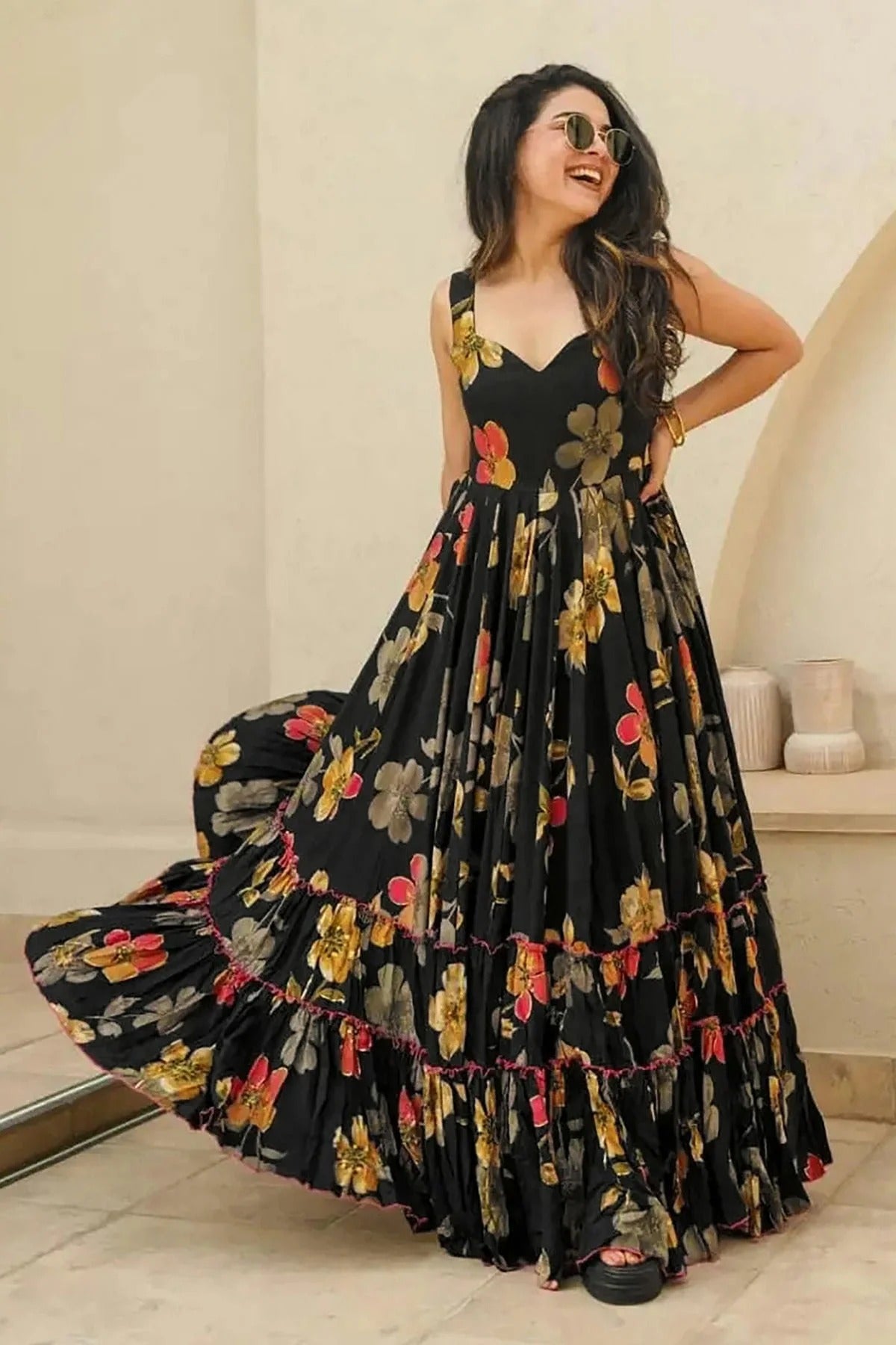 Rayon Readymade Long Gown GW1110553