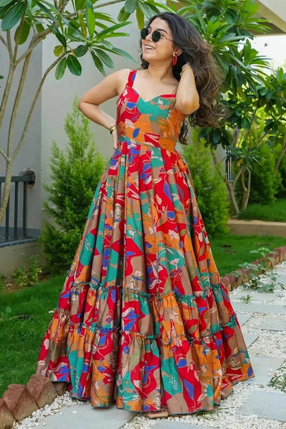 Rayon Readymade Long Gown GW1110556 B