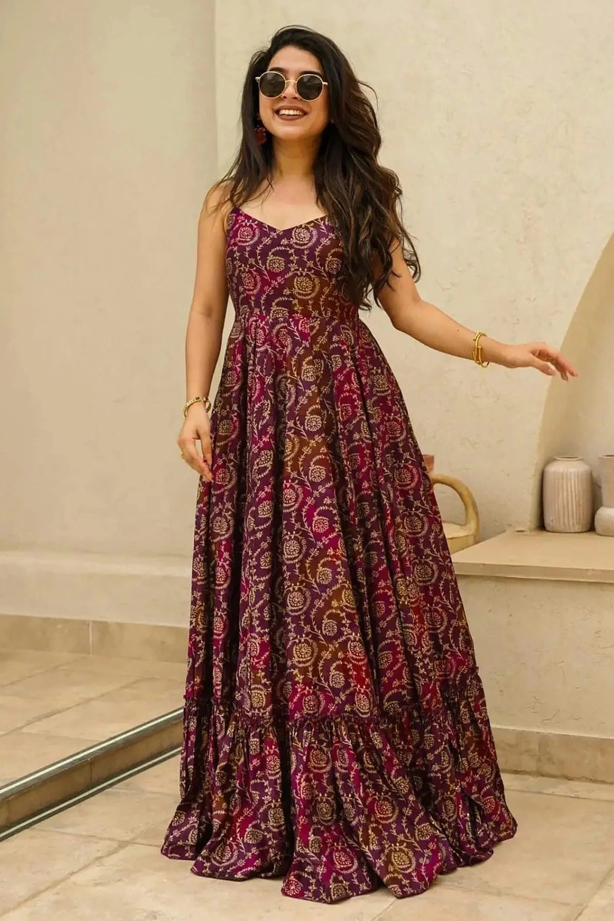 Rayon Readymade Long Gown GW1110560