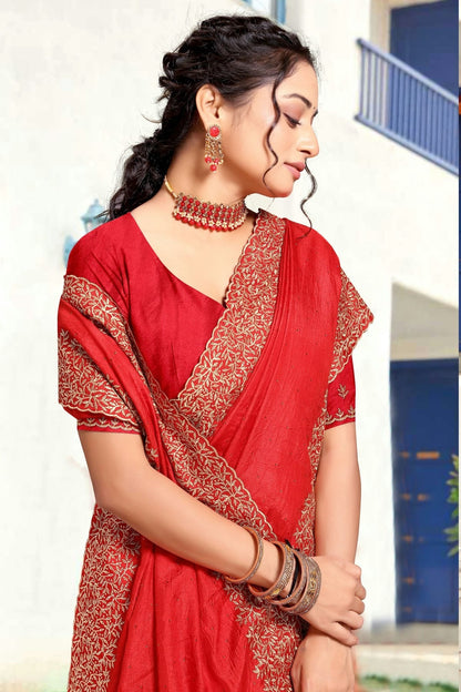 Red Colour Art Silk Designer Saree SD1121833 A