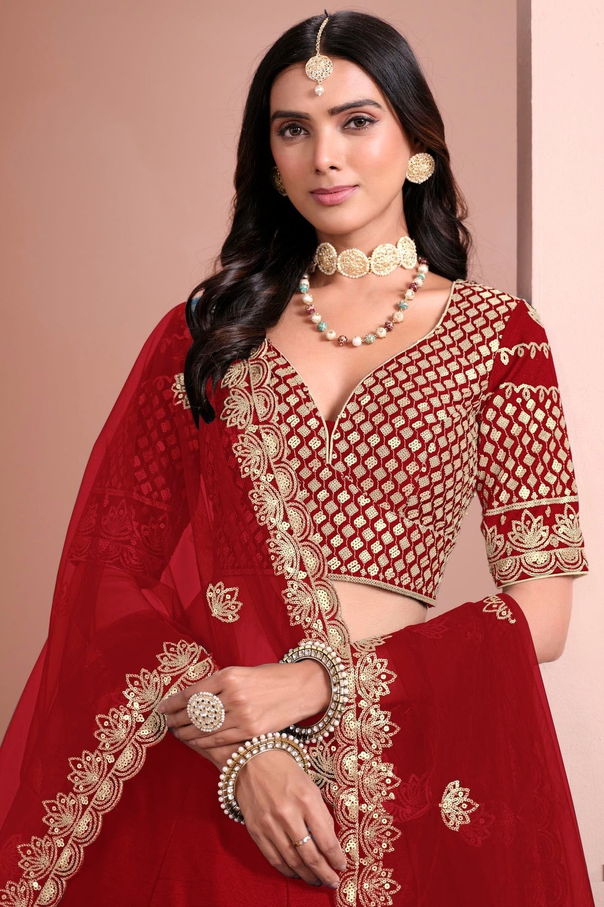 Red Colour Art Silk Lehenga Choli LC1050694 B