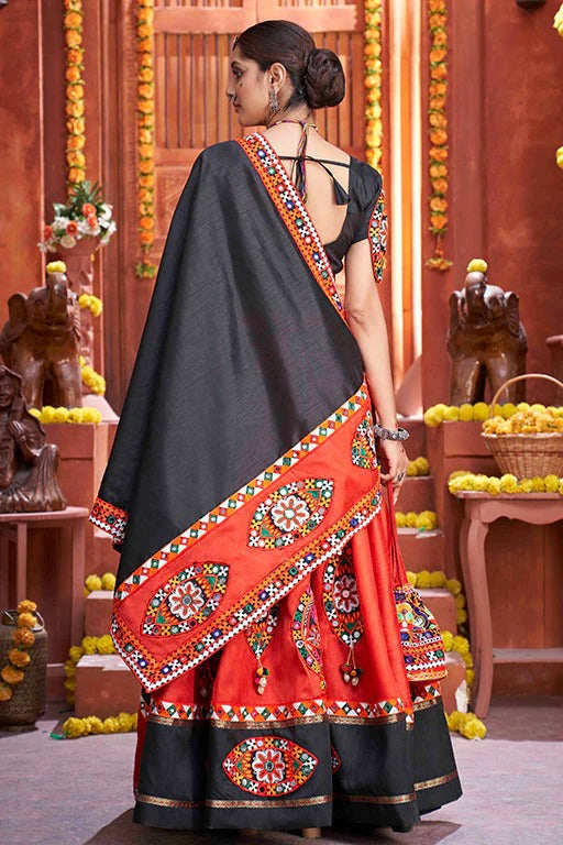 Red Colour Art Silk Navratri Lehenga Choli LC1240070 A