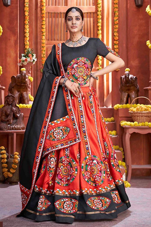 Red Colour Art Silk Navratri Lehenga Choli LC1240070