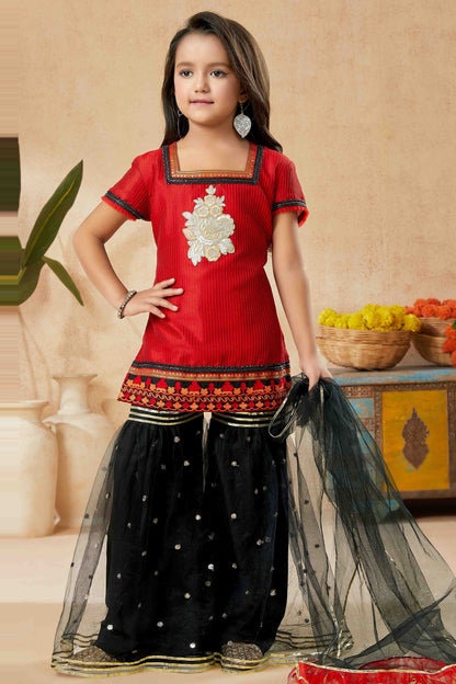 Red Colour Art Silk Sharara Suit GW1070751