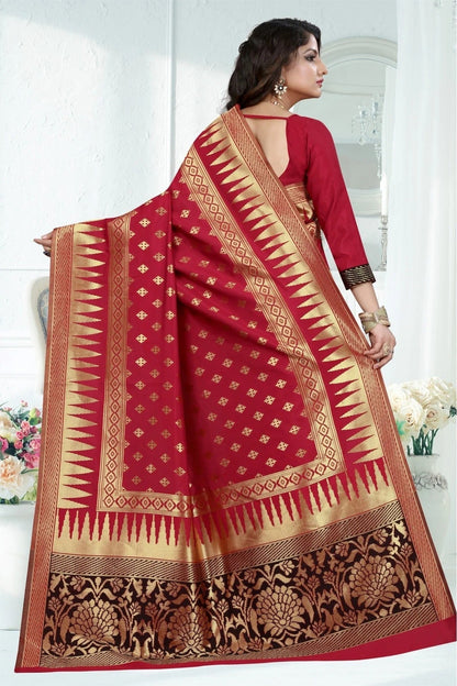 Red Colour Banarasi Art Silk Woven Saree SD1120778 A