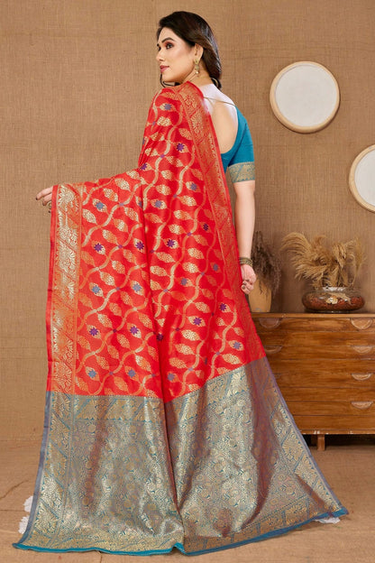 Red Colour Banarasi Silk Saree SD1110242 A