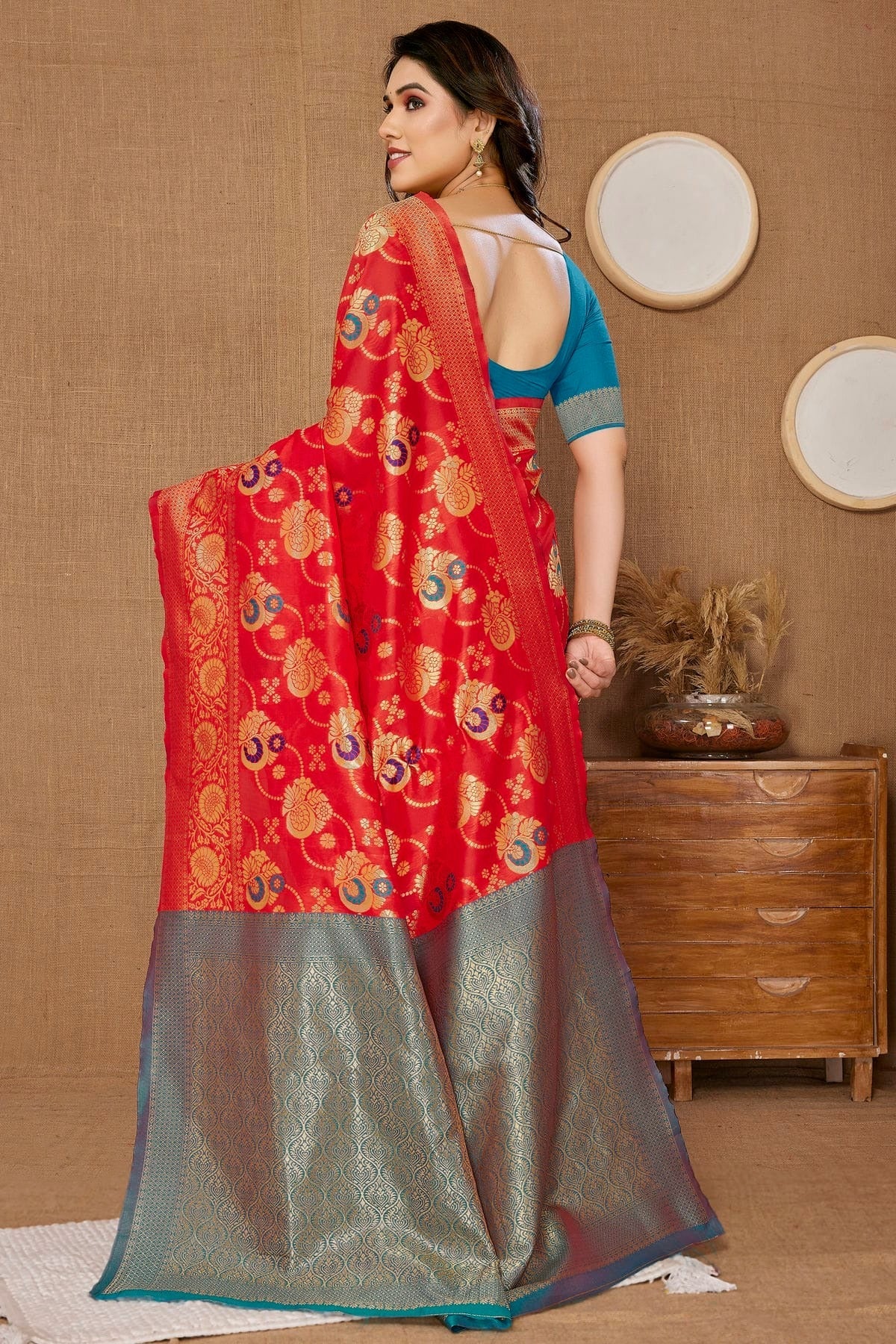 Red Colour Banarasi Silk Saree SD1110290 A