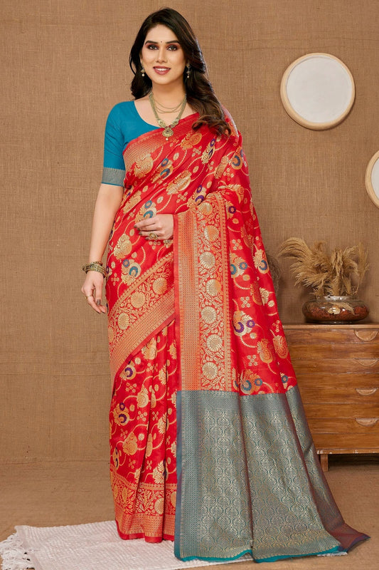 Red Colour Banarasi Silk Saree SD1110290