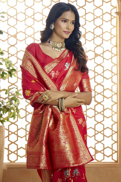 Red Colour Banarasi Silk Traditional Saree SD1110900 A