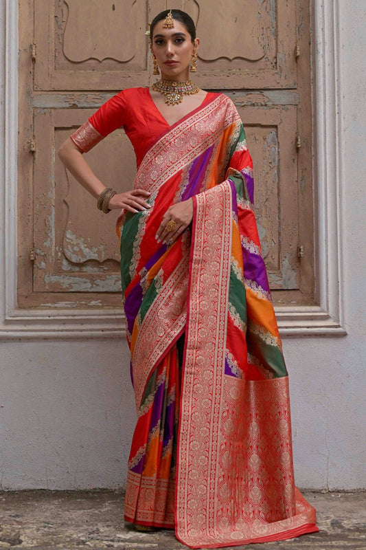 Red Colour Banarasi Silk Traditional Saree SD1260043