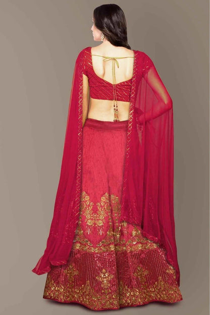 Red Colour Banglory Silk Lehenga Choli LC1010042 A