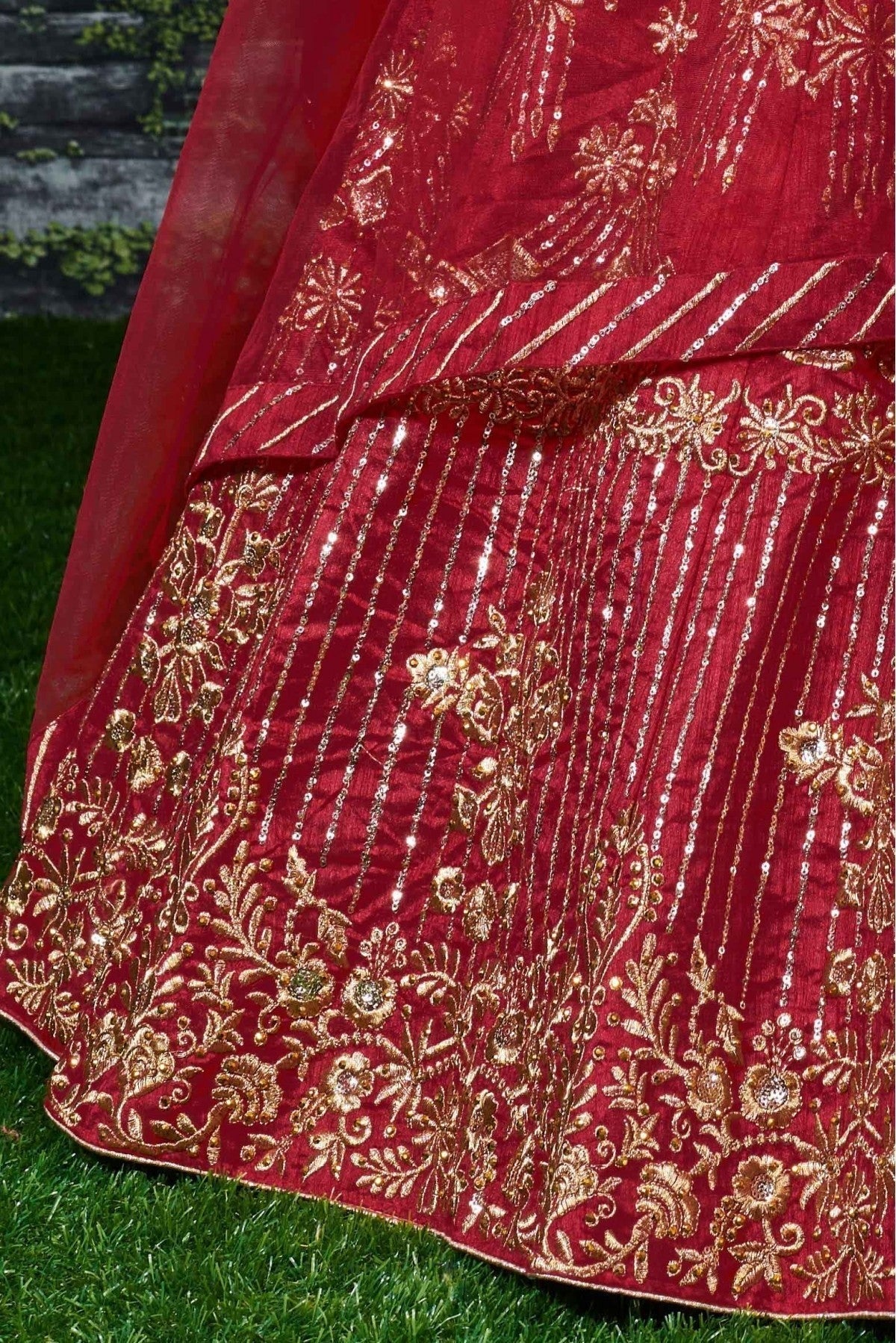 Red Colour Banglory Silk Lehenga Choli LC1010042 D