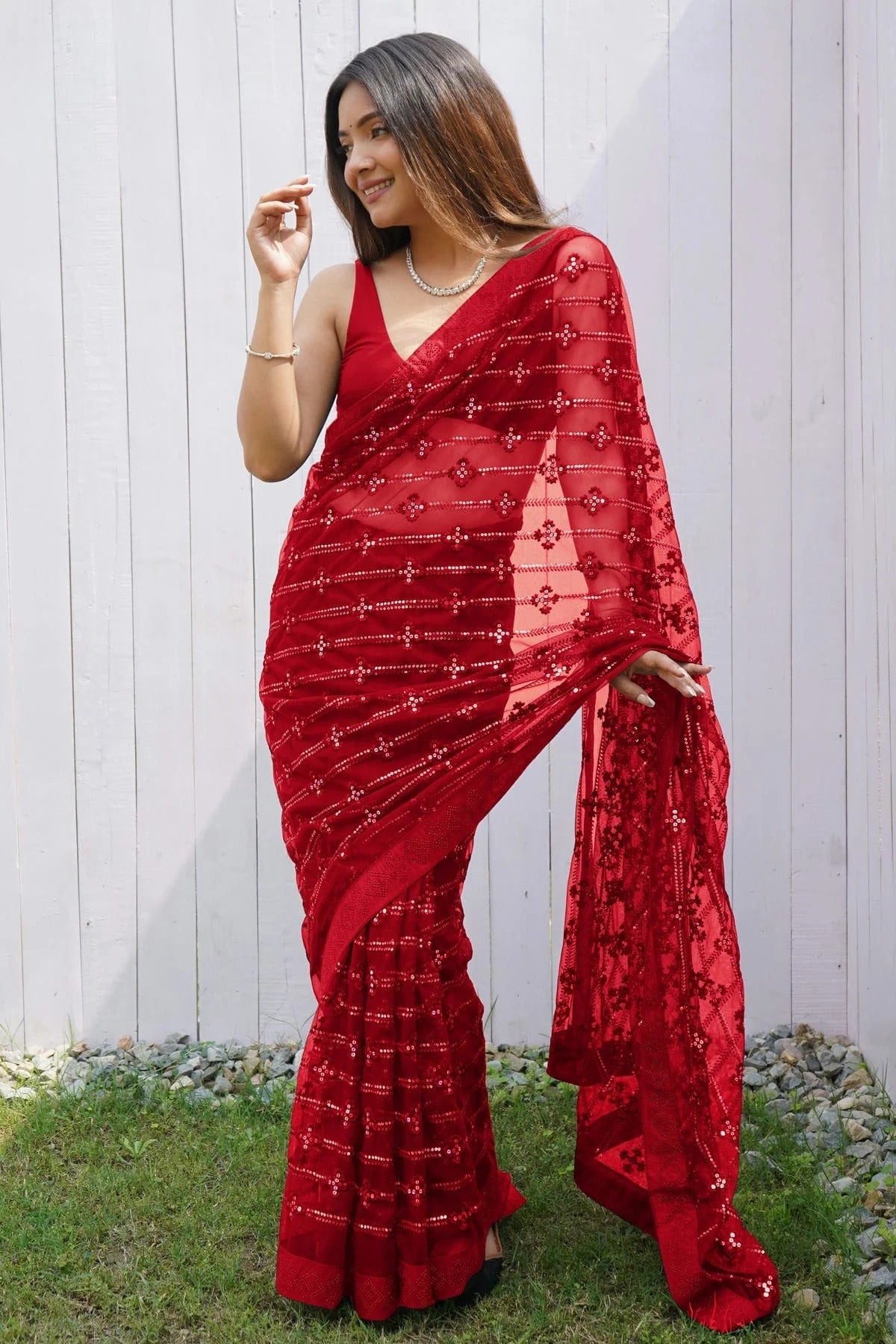Red Colour Butterfly Net Designer Saree SD1111839