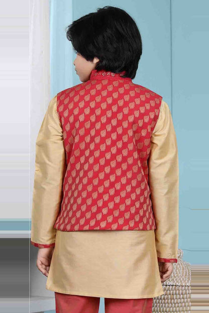 Red Colour Chanderi Silk Jacket BW1070124 C