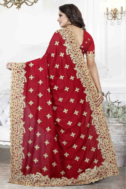 Red Colour Cherry Silk Designer Saree SD1120486 A