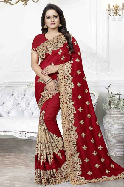 Red Colour Cherry Silk Designer Saree SD1120486