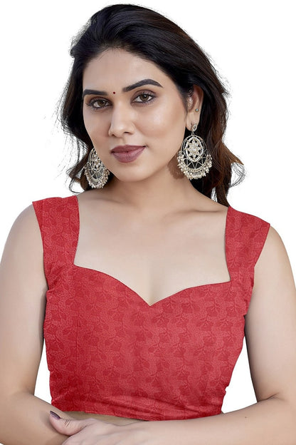 Red Colour Chiffon Printed Saree