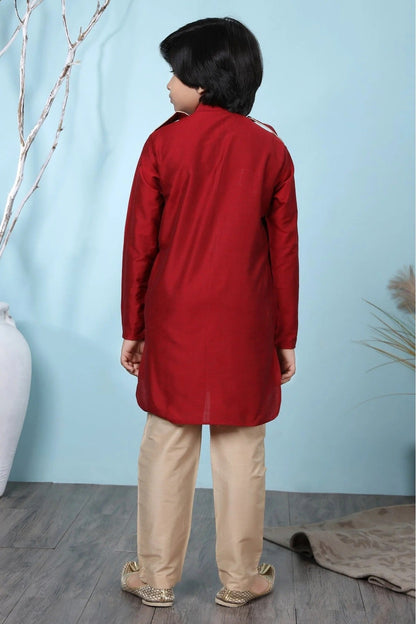 Red Colour Cotton Silk Kurta Pajama BW1070072 C
