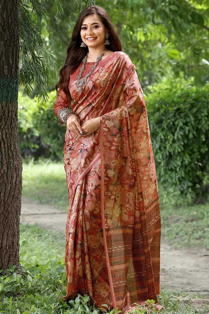 Red Colour Cotton Silk Traditional Saree SD1260091 A