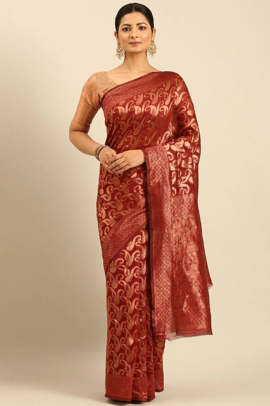 Red Colour Cotton Traditional Saree SD1102505