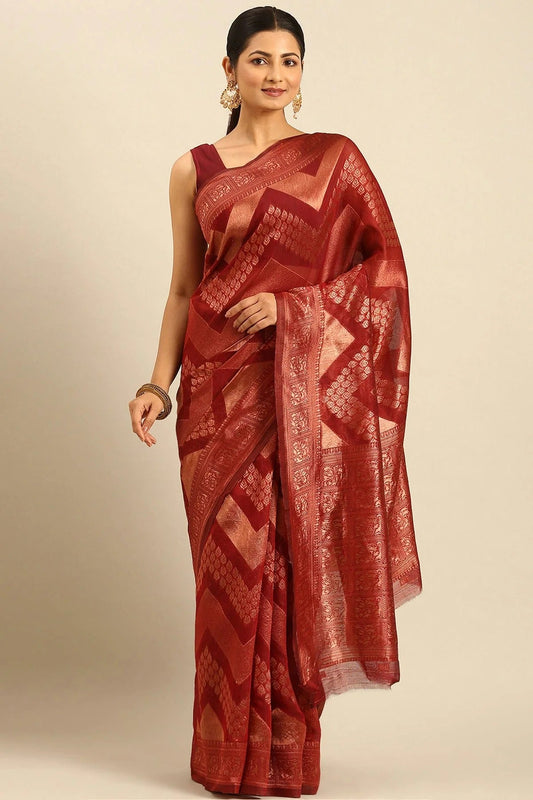 Red Colour Cotton Traditional Saree SD1102516