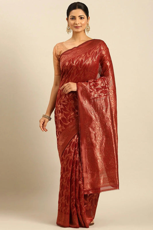 Red Colour Cotton Traditional Saree SD1102530