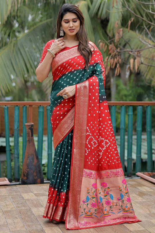 Red Colour Dola Silk Paithani Saree SD1110923